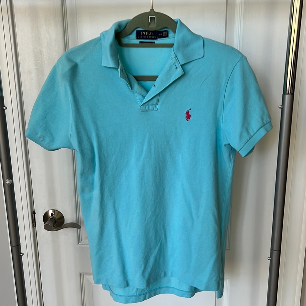 Light blue polo shirt